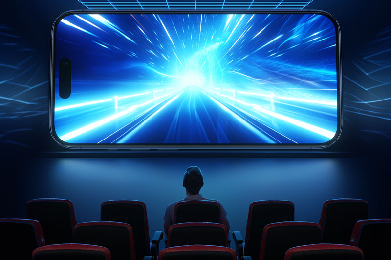 C4D工程-iPhone15钢化膜电影院场景渲染工程苹果钢化膜C4D模型