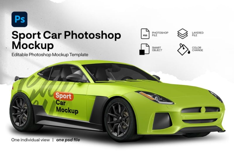 汽车跑车样机素材 (PSD) sports-car-mockup