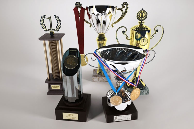 奖杯模型奖牌模型3D模型 (C4D,FBX,Blend)
