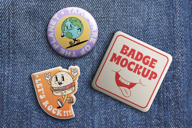 徽章设计样机素材 (PSD) badge-mockup