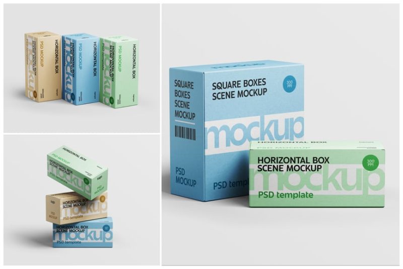 盒子样机素材集 (PSD) box-mockup-set