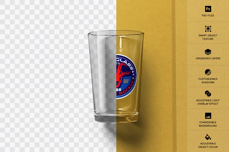 玻璃杯样机素材 (PSD) glass-mockup