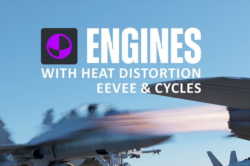 Blender预设-9种火箭引擎尾焰热量喷射特效资产预设 Heat Engine