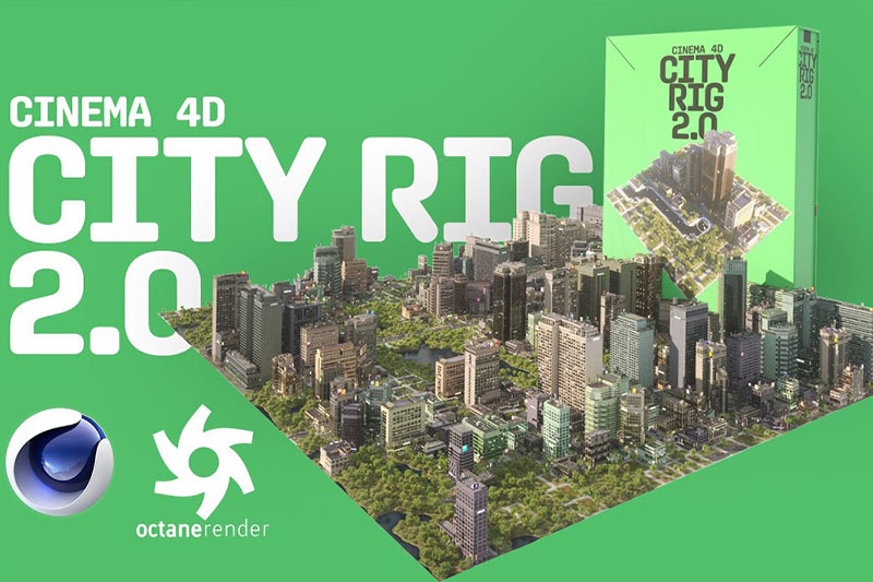 C4D城市建筑程序化生成器-C4d city Rig 2.0