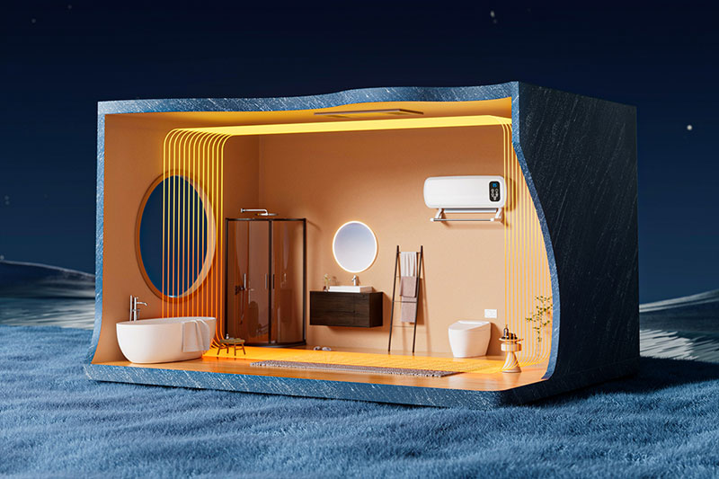 C4D工程-卫生间浴缸室内场景渲染工程卫生间模型C4D模型