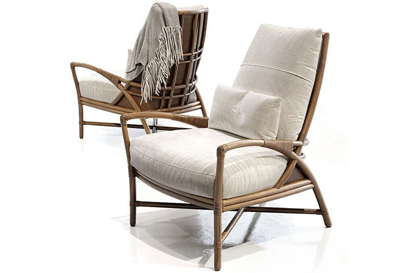 藤椅模型毯子模型室内家具3D模型 (C4D,FBX,Blend)