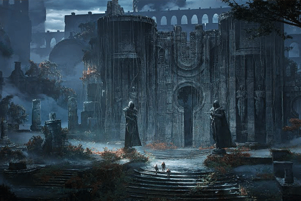 古老神秘遗迹神庙石柱雕像建筑场景模型3D模型 (.blend .PSD格式) Temple on the Planet