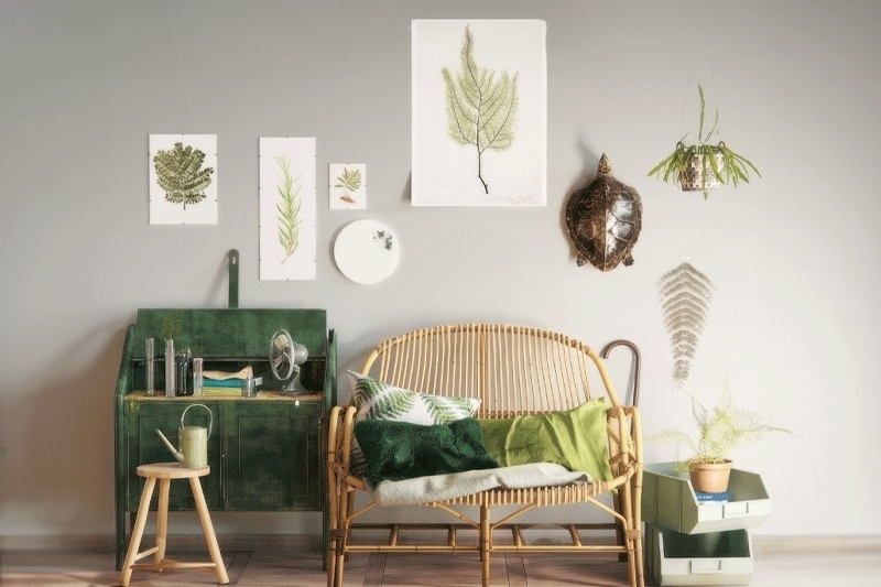 藤椅模型模型室内一角模型3D模型 (C4D,FBX,Blend)