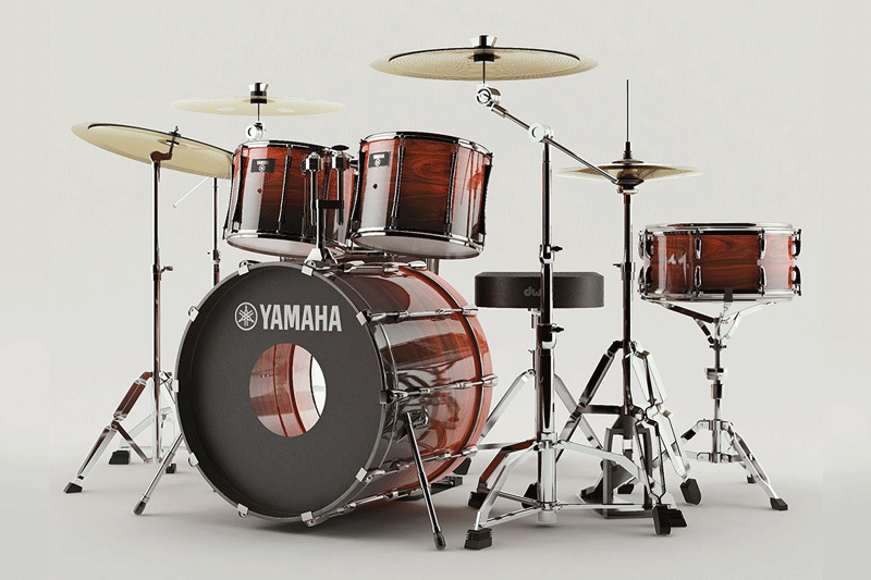 架子鼓模型乐器模型3D模型 (C4D,FBX,Blend)