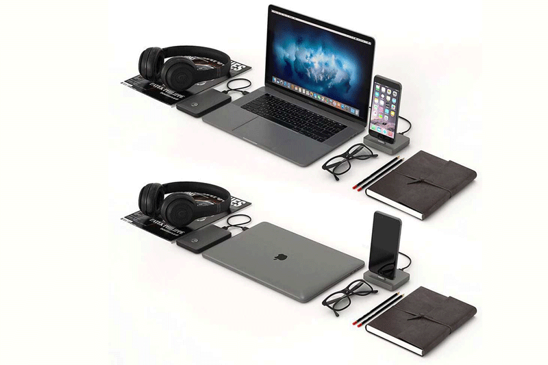 头戴式耳机模型笔记本电脑模型电子产品3D模型 (C4D,FBX,Blend)