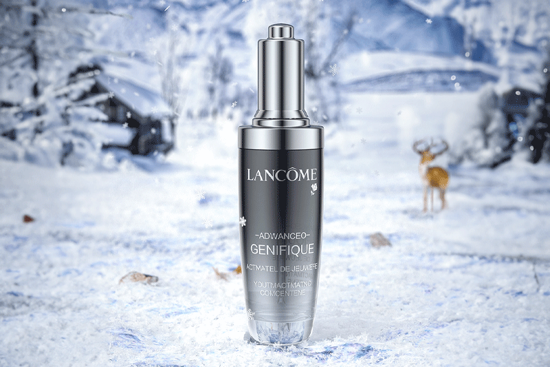 C4D兰蔻蒂花之秀雪地场景渲染工程护肤品模型C4D模型