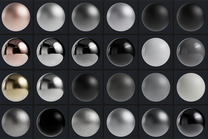 50多种GSG灰猩猩金属塑料等产品贴图材质 Material Tech Products