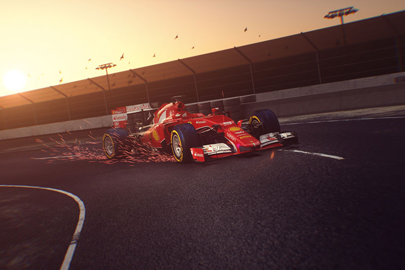C4DF1赛车赛道场景渲染工程F1赛车模型C4D模型