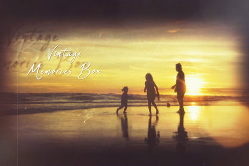 AE模板-复古怀旧风格回忆照片幻灯片动画 Vintage Slideshow