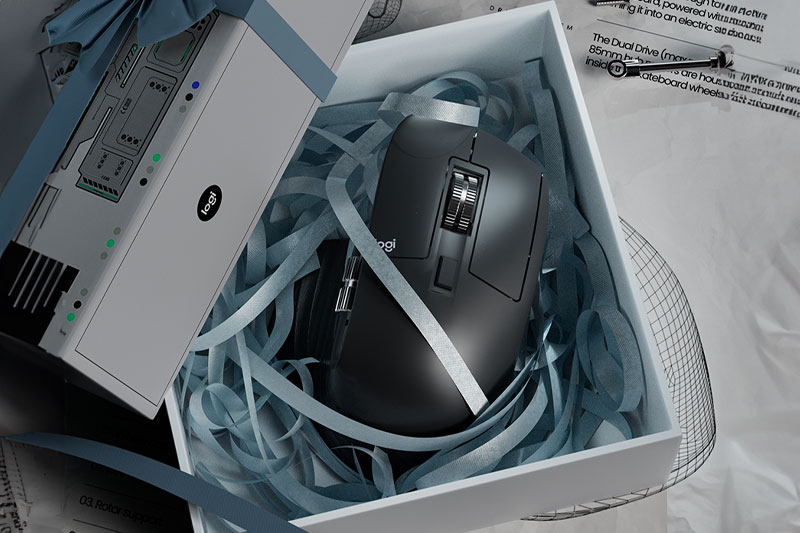 C4D罗技鼠标和包装盒渲染工程罗技鼠标模型C4D模型