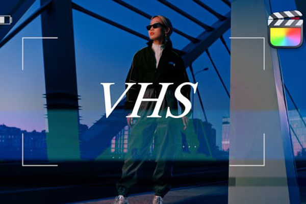 FCPX插件-12种老录像带故障干扰转场过渡预设 VHS Transitions