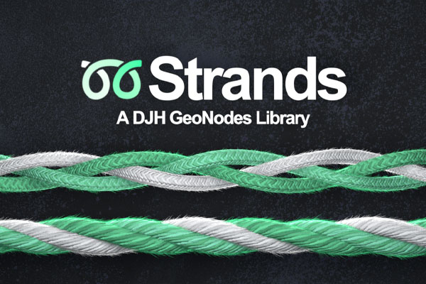 Blender预设-几何节点绳索模型资产预设 DJH Strands A Geonodes Library