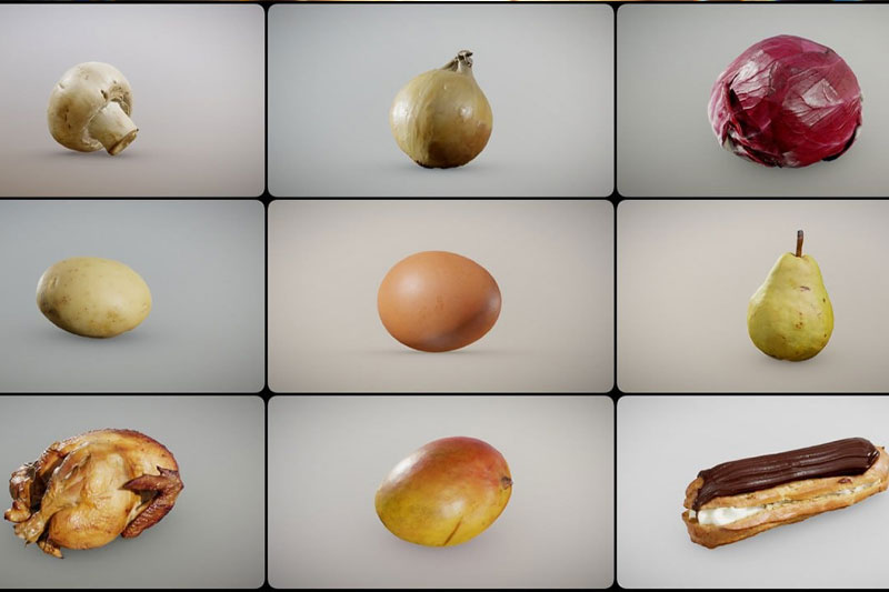 86个水果蔬菜食物3D模型资产 (Blend) Inciprocal Sketchfab Food Scans Collection