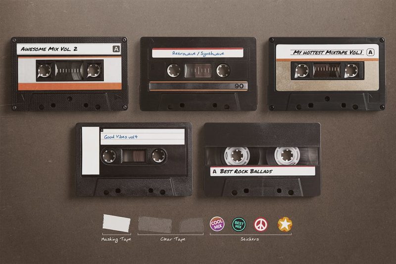 盒式磁带样机素材 (PSD,PNG)