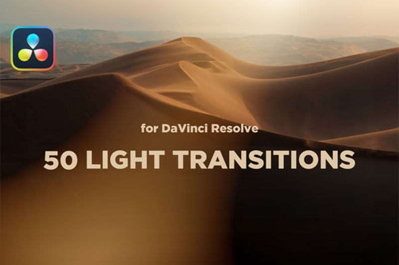 达芬奇模板-50种唯美镜头漏光炫光转场预设 Light Leaks Transitions for DaVinci