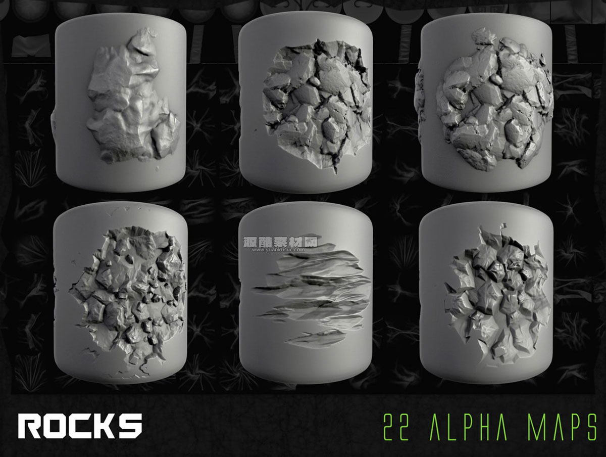 高质量深度贴图笔刷素材 100+ Ultimate Stylized Alpha Pack