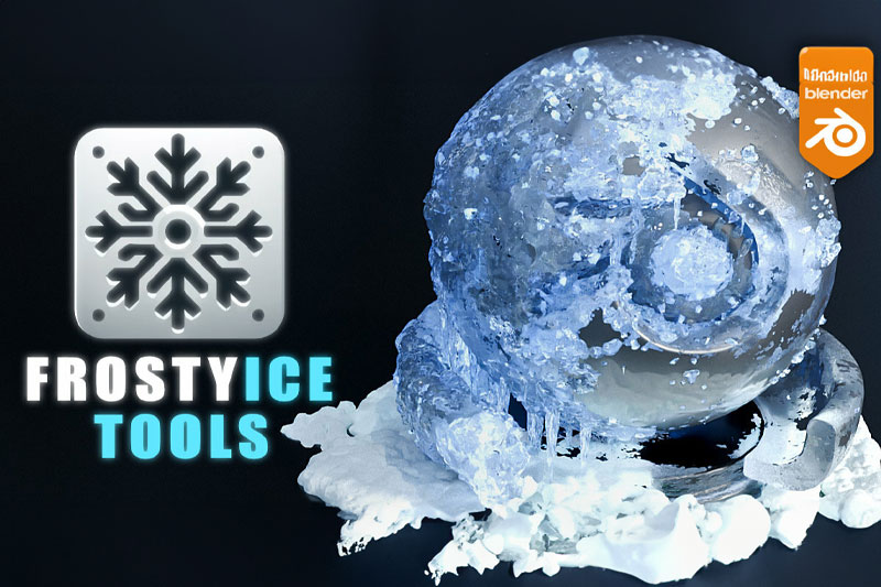 Blender冬季冰霜冷冻效果生成器插件(中文汉化) Frostyice Tools – Snow And Ice Winter Effects v1.0.0