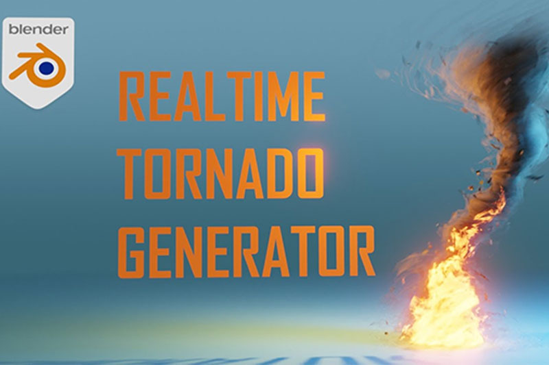 Blender实时火焰龙卷风生成器插件(中文汉化) Realtime Tornado Generator v1.0.0