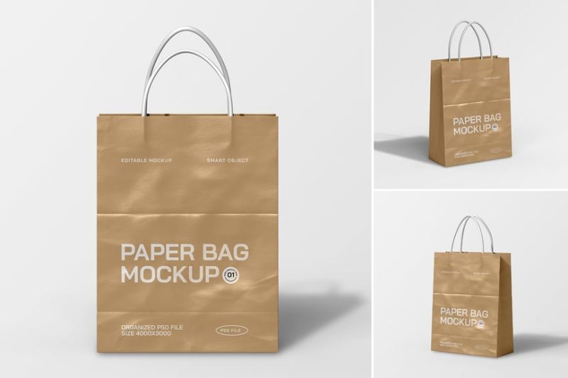 纸质购物袋品牌样机素材 (PSD,JPG) paper-shopping-bag-branding-mockup-set