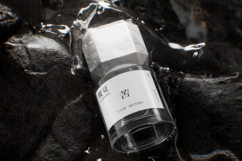 C4D观夏香水产品场景渲染工程香水模型C4D模型