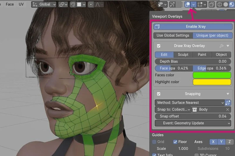 Blender插件-绘制拓扑网格辅助工具 Draw Xray v4.1.0