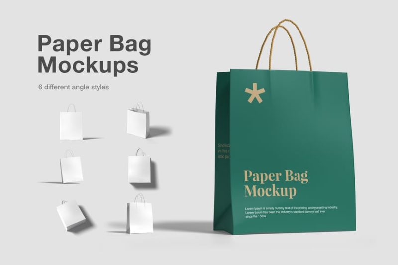纸袋样机素材 (PSD,PDF) paper-bag-mockups