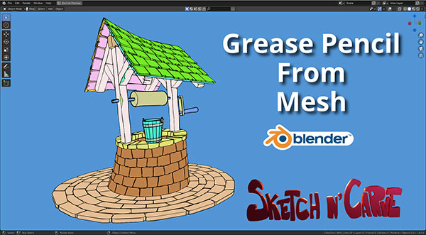 Blender插件-油性铅笔卡通手绘效果 Grease Pencil From Mesh v2.60 Pro