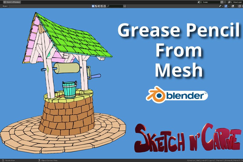 Blender插件-油性铅笔卡通手绘效果 Grease Pencil From Mesh v2.60 Pro