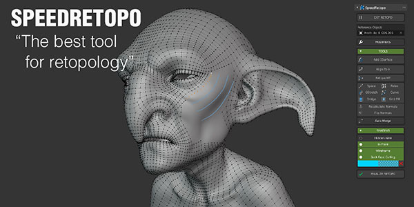 Blender快速重新拓扑插件 SpeedRetopo v0.3.1