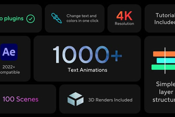 AE模板-100种现代时尚优雅图文排版设计动画预设 SPOTLIGHT – DESIGNS AND TYPOGRAPHY PACK