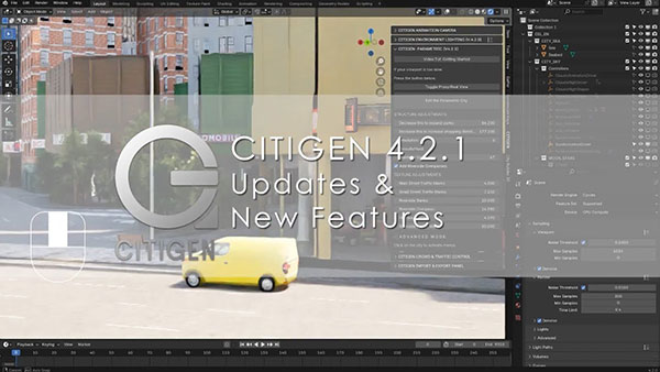 Blender插件-航拍城市三维场景生成工具 Citigen Ultimate v4.2.2 + 资产预设