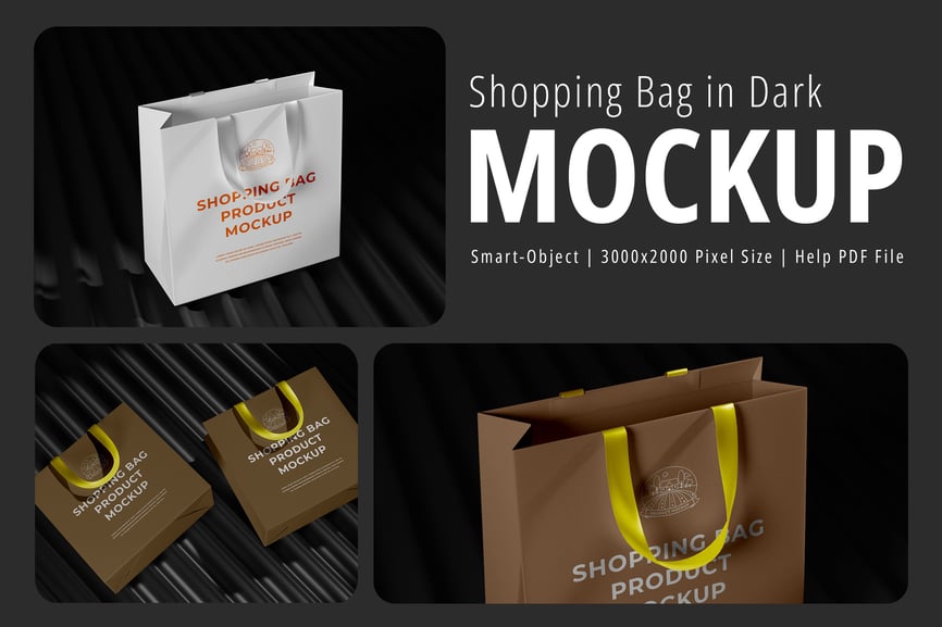 黑暗样机中的购物袋素材 (PSD) shopping-bag-in-dark-mockup