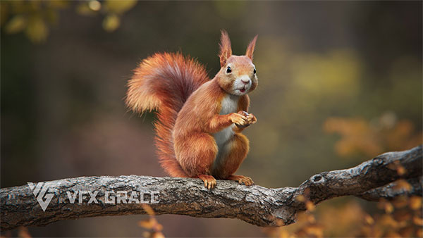 松鼠绑定动画模型3D模型 (Blend,OBJ) VFXGrace – RedSquirrel Summer and Winter Animated (Blender/OBJ格式)