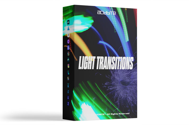 4K视频素材-101个慢速快门流动拖尾光效转场动画素材 ACIDBITE – Light Transitions