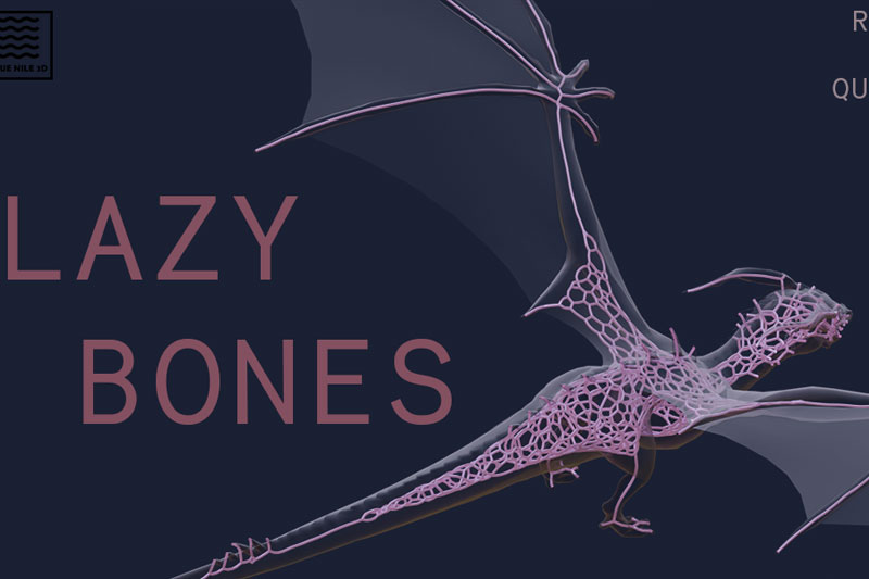 Blender插件-模型骨骼转换网格对象工具 Lazy Bones V1.0