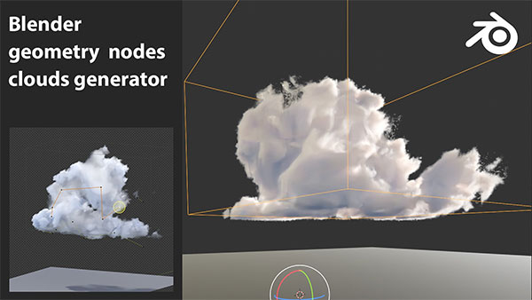 Blender预设-云雾效果几何节点预设 Geo Nodes Clouds