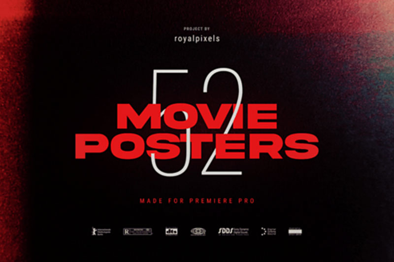 AE/PR53组创意电影海报文字封面排版设计动画模板 Cinematic Titles