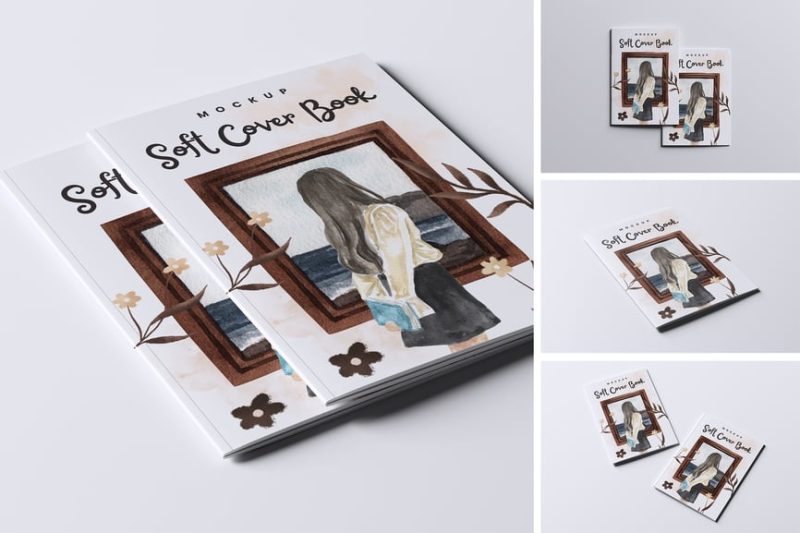 平装书样机素材 (PSD,PDF) soft-cover-book-mockup