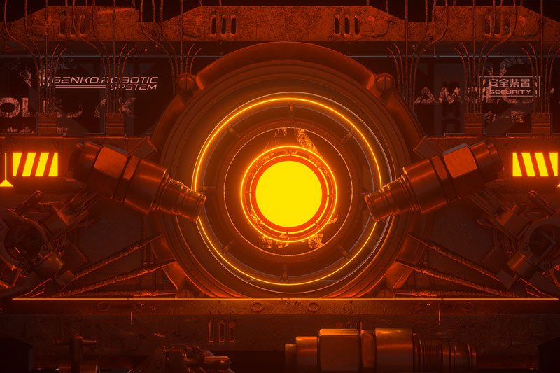 C4D末日机甲场景渲染工程科幻场景C4D模型