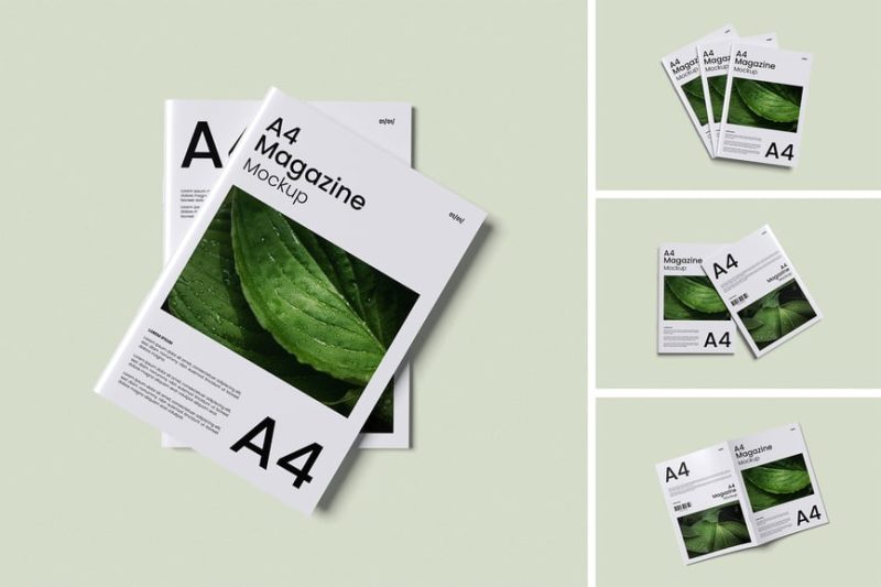 A4 杂志样机素材 (PSD,PDF) a4-magazine-mockup