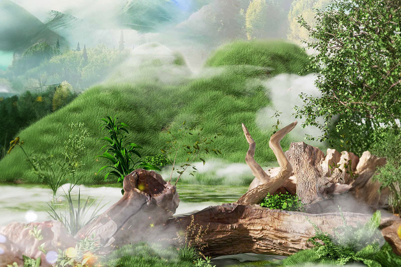 C4D山水植物场景渲染工程户外场景模型C4D模型