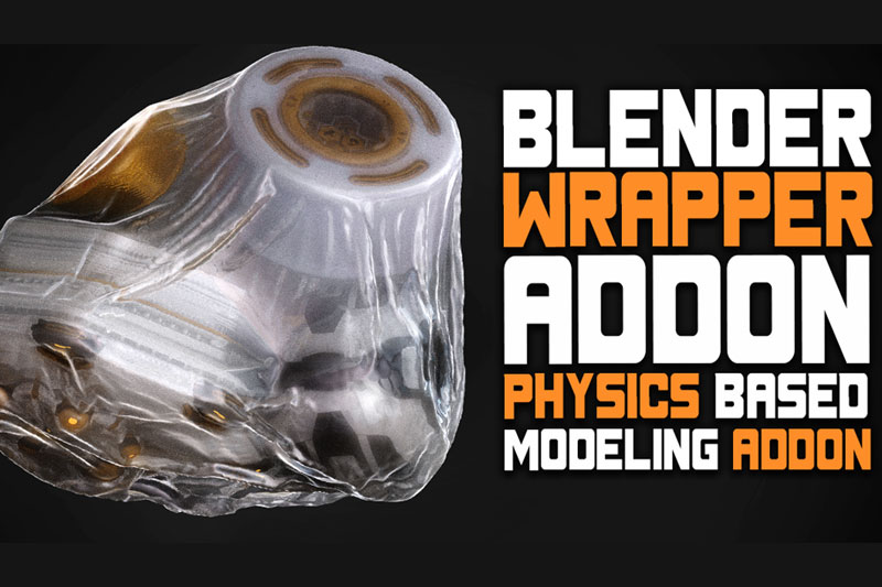 Blender快速封装包裹缠绕包装效果插件 Wrapper Addon V1.0.0