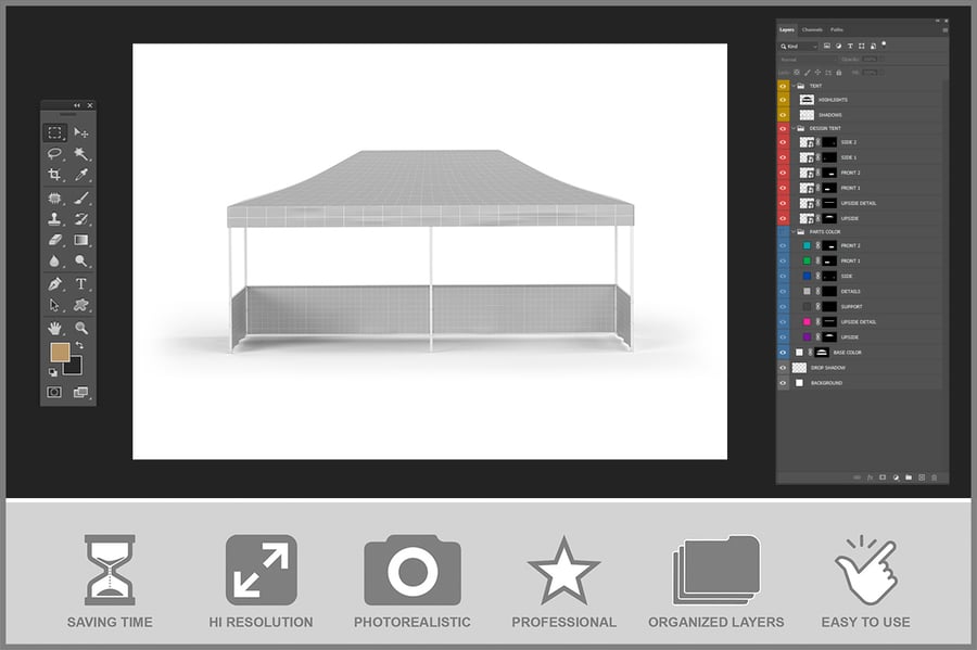展览促销帐篷样机素材 (PSD)
