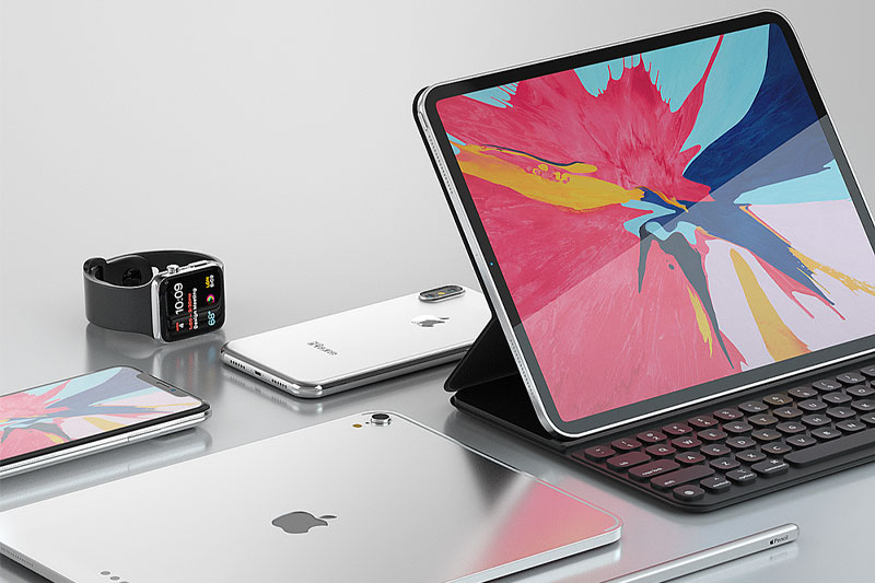 C4DApple iPhone iPad watch数码合集场景渲染工程C4D模型