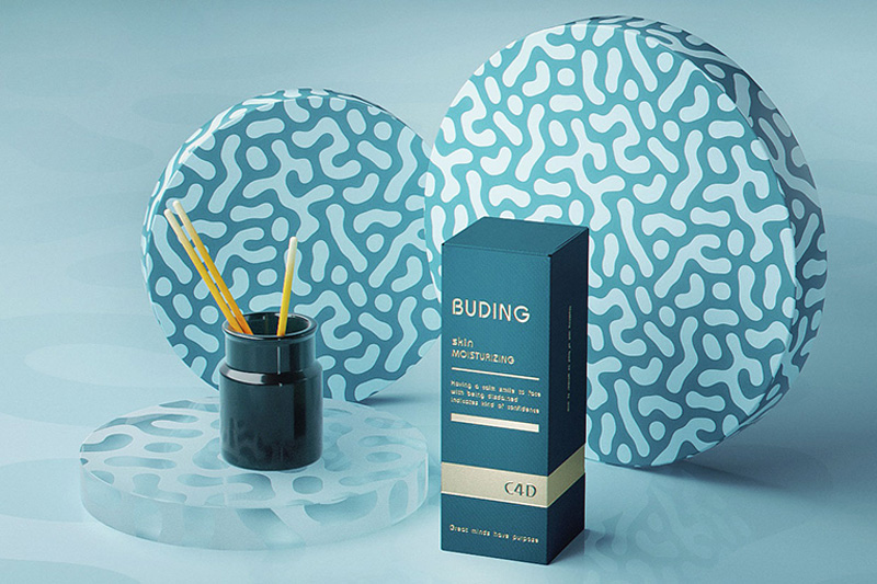 C4D熏香包装盒场景渲染工程包装盒模型C4D模型